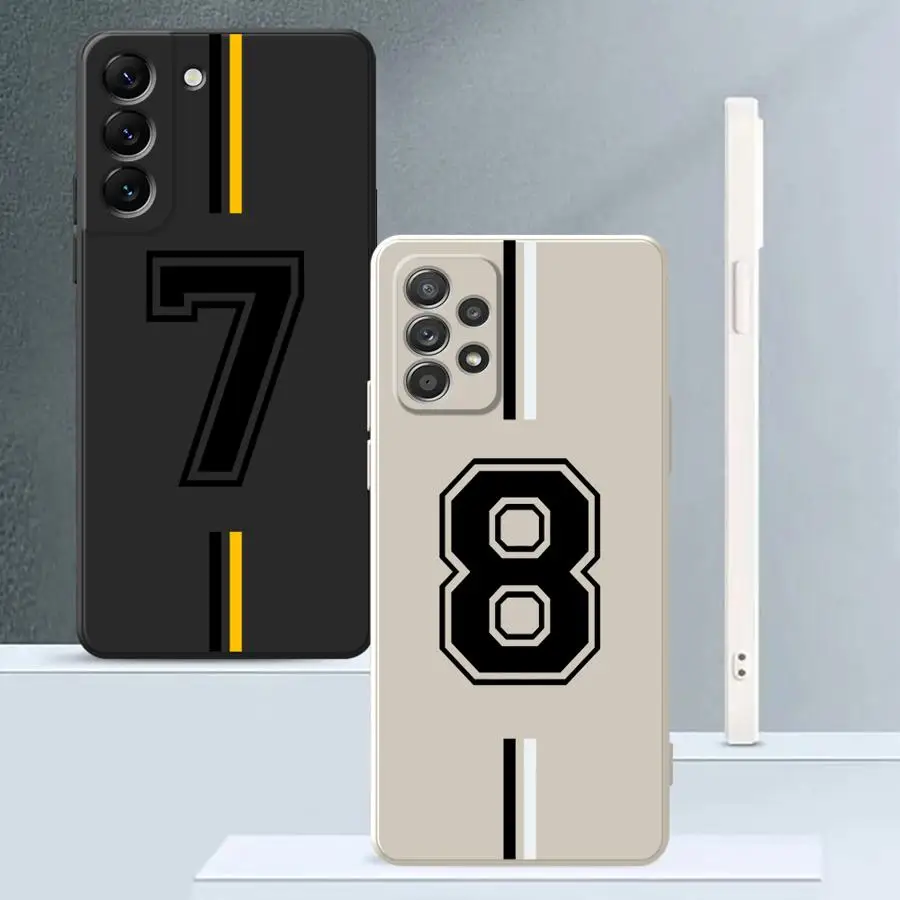 Funda de teléfono para Samsung Galaxy A51 A15 A22 A52 A16 A24 A36 A26 A35 A11 A12 A13 A14 A34 cubierta suave número de bola caliente