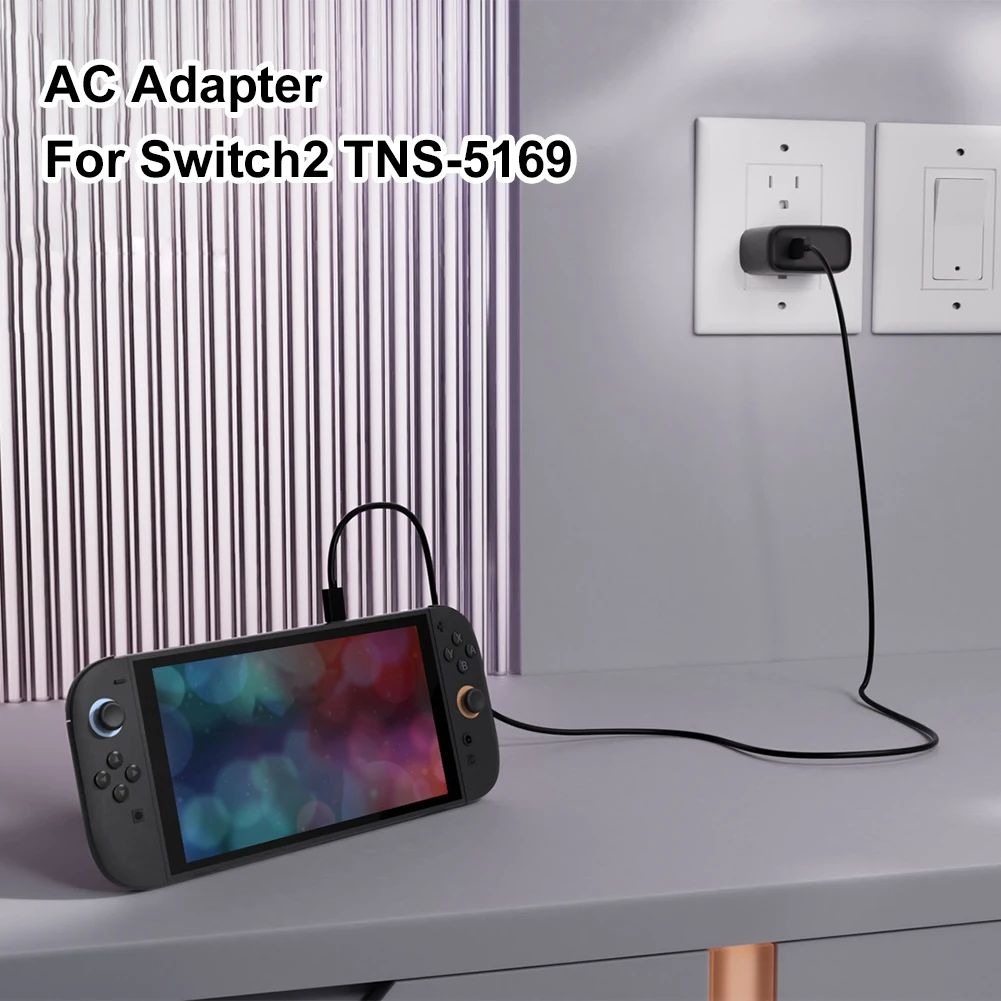 Adaptador de CA de 60W, cargador rápido para consola de juegos Nintendo Switch 2, adaptador de CA, fuente de alimentación, cargador tipo C para accesorios Switch 2 - imagen 3