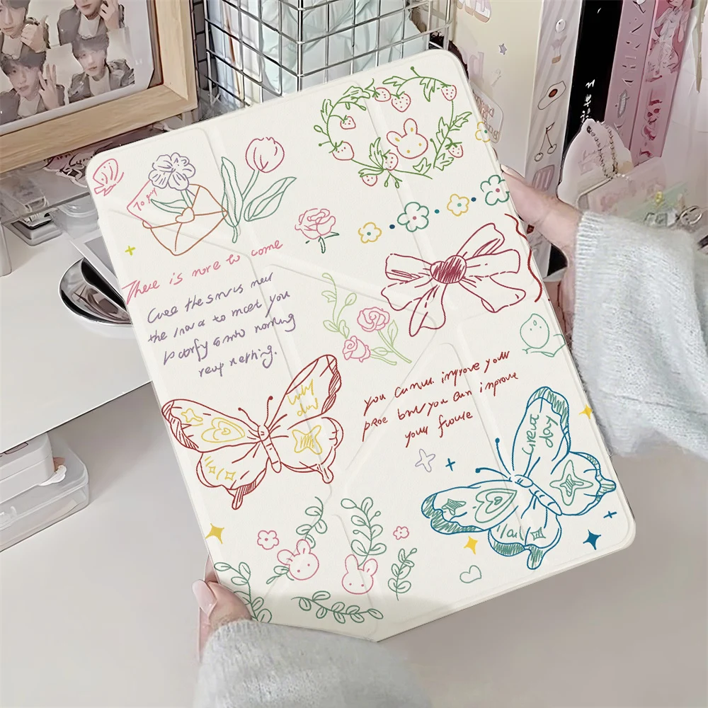 Funda con ranura para lápiz para iPad 10a generación A16 11a iPad Air 11 2025 2024 M3 M2 Pro 11 13 12,9 M4 Air 4 5 10,9 7a 8a 9a 10,2 10,5 9,7