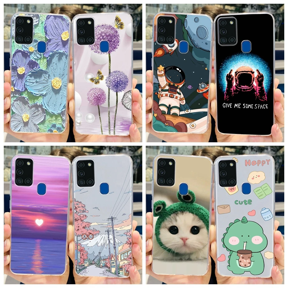 Funda de teléfono para Samsung Galaxy A21s, cubierta pintada con estilo, suave y delgada, para Samsung A21s Galaxy A21s A 21 s, Coque parachoques