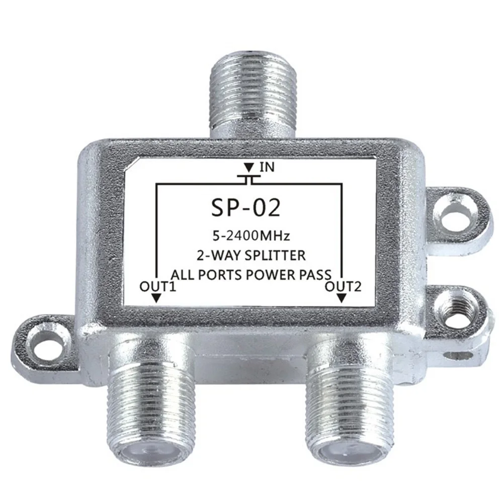 Divisor de Cable Coaxial de 2 vías, 5-2400MHz, antena de TV, conector receptor de señal satelital, Diplexor Coaxial SAT/ANT para SATV/CATV - imagen 2