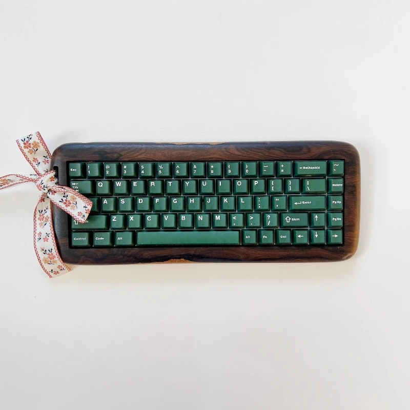 Kit de teclado mecánico personalizado Lucky Boy, cinta de caqui negra de madera de 68 teclas, enchufe caliente, cambio de tecla personalizado, inalámbrico trimodal - imagen 2