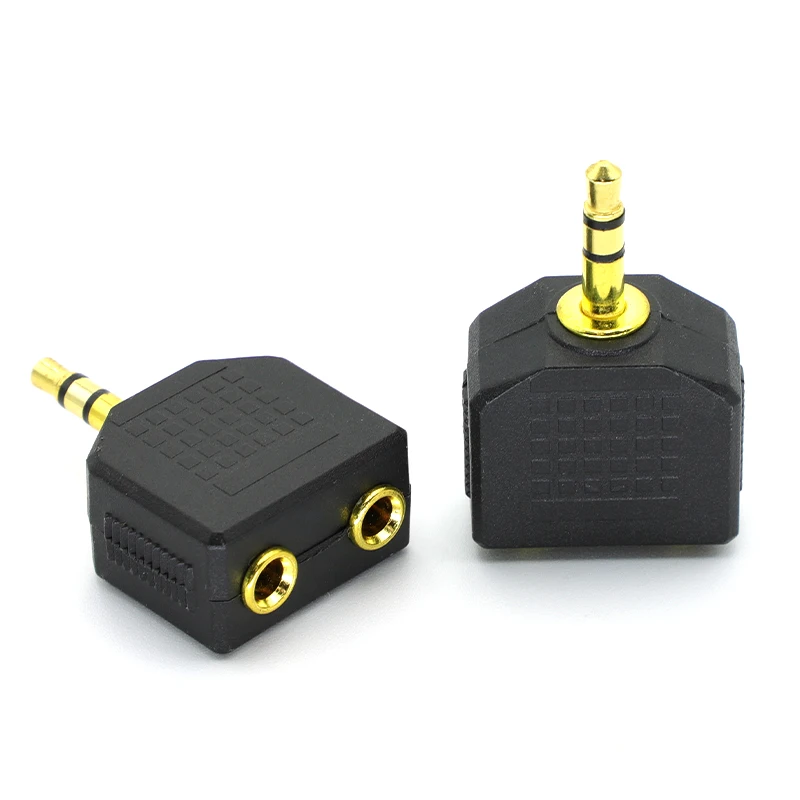 2PCS Mini Stereo 3.5mm Audio Jack Male to Dual 3.5mm Female Double Earphone Headphone Y Splitter Adapter Plug for MP3 Phone - imagen 2