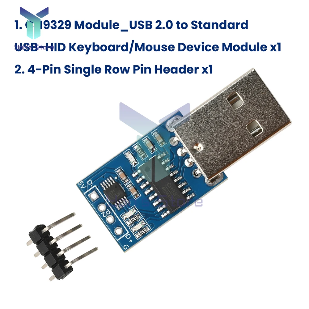 Módulo de teclado y ratón CH9329 USB a HID con Chip CH340E tamaño compacto fácil integración USB 2,0 procesamiento de señal Industrial - imagen 5