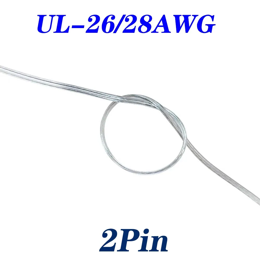 UL2468 28/26AWG cable de cobre de 2 núcleos cable paralelo transparente fuente de alimentación CC 12v adecuado para tiras de luz LED - imagen 3