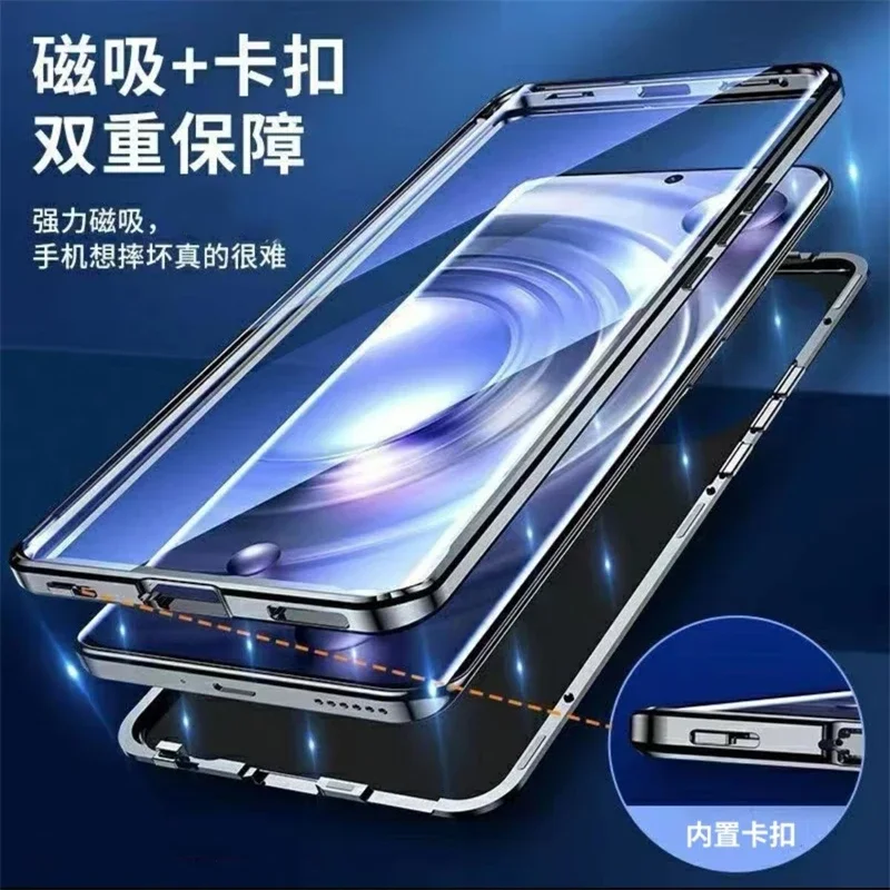 Funda protectora de adsorción magnética completa de Metal 360 para Xiaomi 15 cubierta dura de vidrio templado Ultra de doble cara para Xiaomi 15ultra - imagen 2