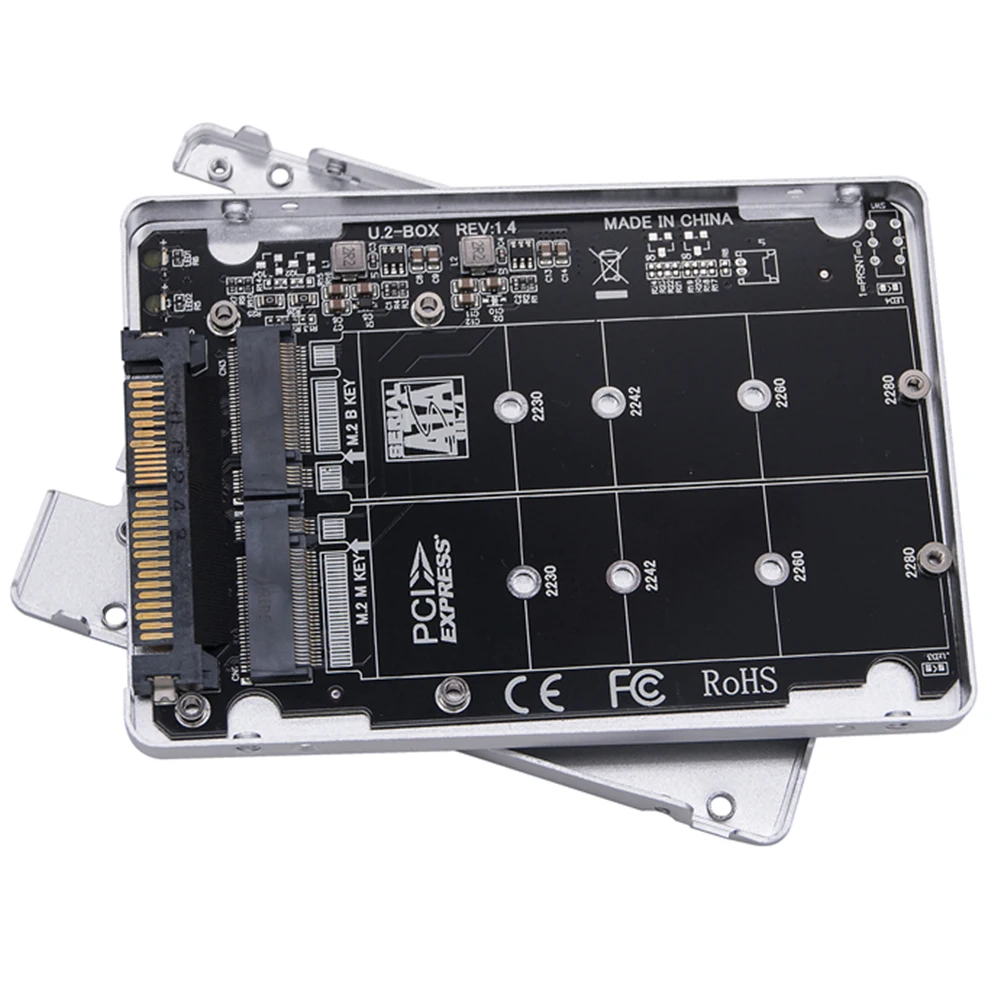 Tarjeta adaptadora M.2 SSD a U.2, convertidor de adaptador M.2 NVMe SATA-Bus NGFF SSD a PCI-e U.2 SFF-8639 PCIe M2 para 2230/2242/2260/2280 - imagen 2
