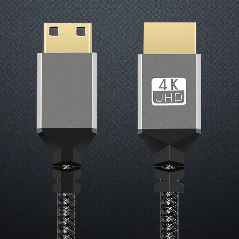 MINIHDMI Mini HDMI a HDMI, Cable Compatible con V2.0, 4K, 60HZ, 1080P, 3D, para tableta, videocámara, cámara, adaptador de Cable de pantalla, 1 M, 2 M, 3 M, 5 M, 10M - imagen 2