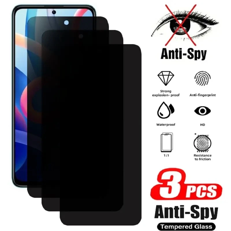 3 piezas de vidrio templado de privacidad para Samsung A13 M02S M02 A02 A42 A32 4G 5G Anit-Spy Protector de pantalla