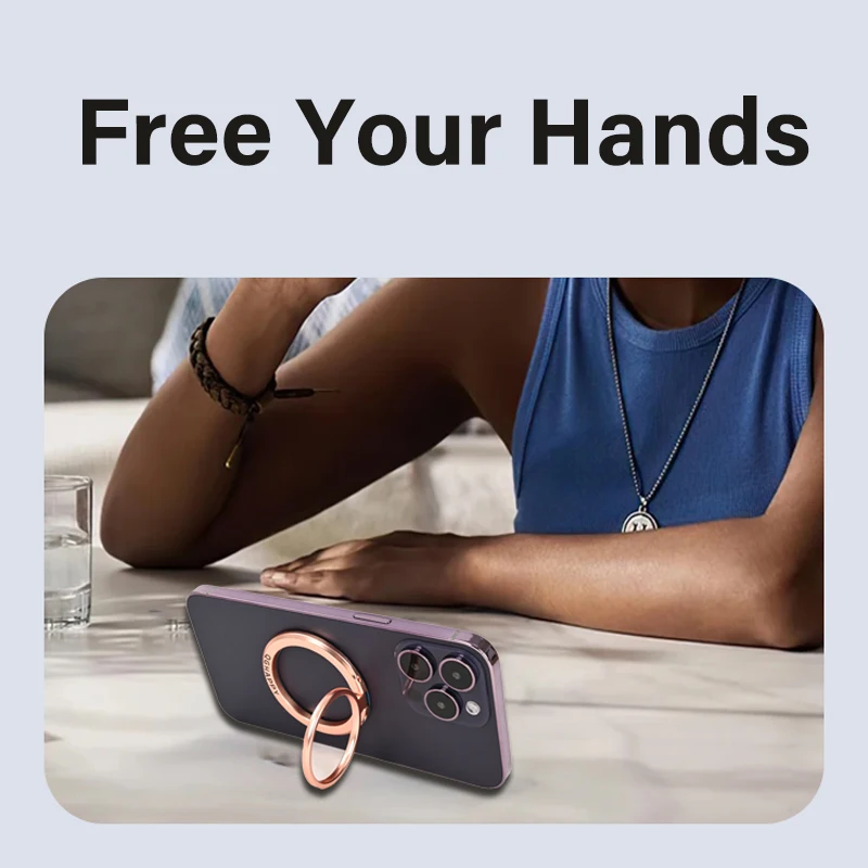 Soporte de teléfono con anillo magnético para teléfono móvil portátil MagSafe, soporte plegable con imán, soporte de agarre extraíble para soporte de iPhone