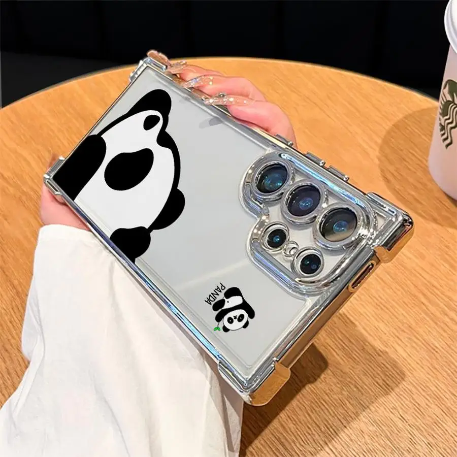 Funda de teléfono transparente con diseño de Panda de dibujos animados para Samsung Galaxy S23 S24 S21 Plus S25 Edge S20 FE S22 Ultra - imagen 5