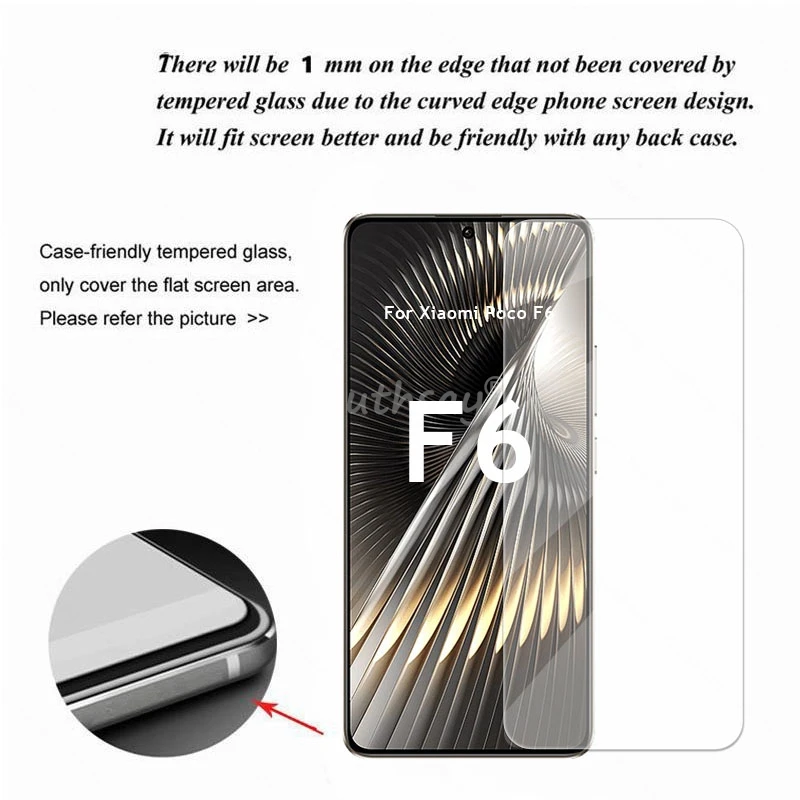 For Xiaomi Poco F6 Glass Poco F6 Tempered Glass Phone Screen Protector Tempered Film 9D Camera Film Poco F6 Glass - imagen 4