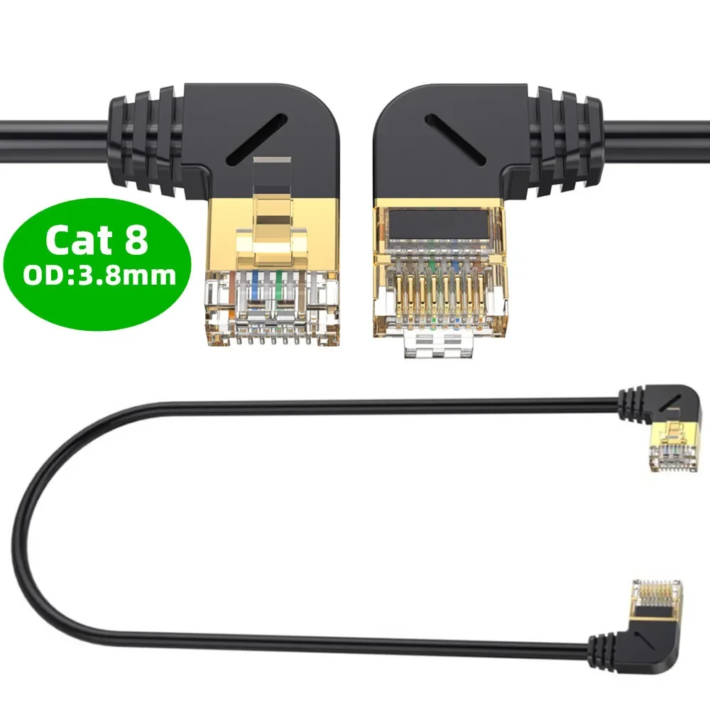 Cable Ethernet Cat8 SFTP con conector RJ45 ángulo 90°