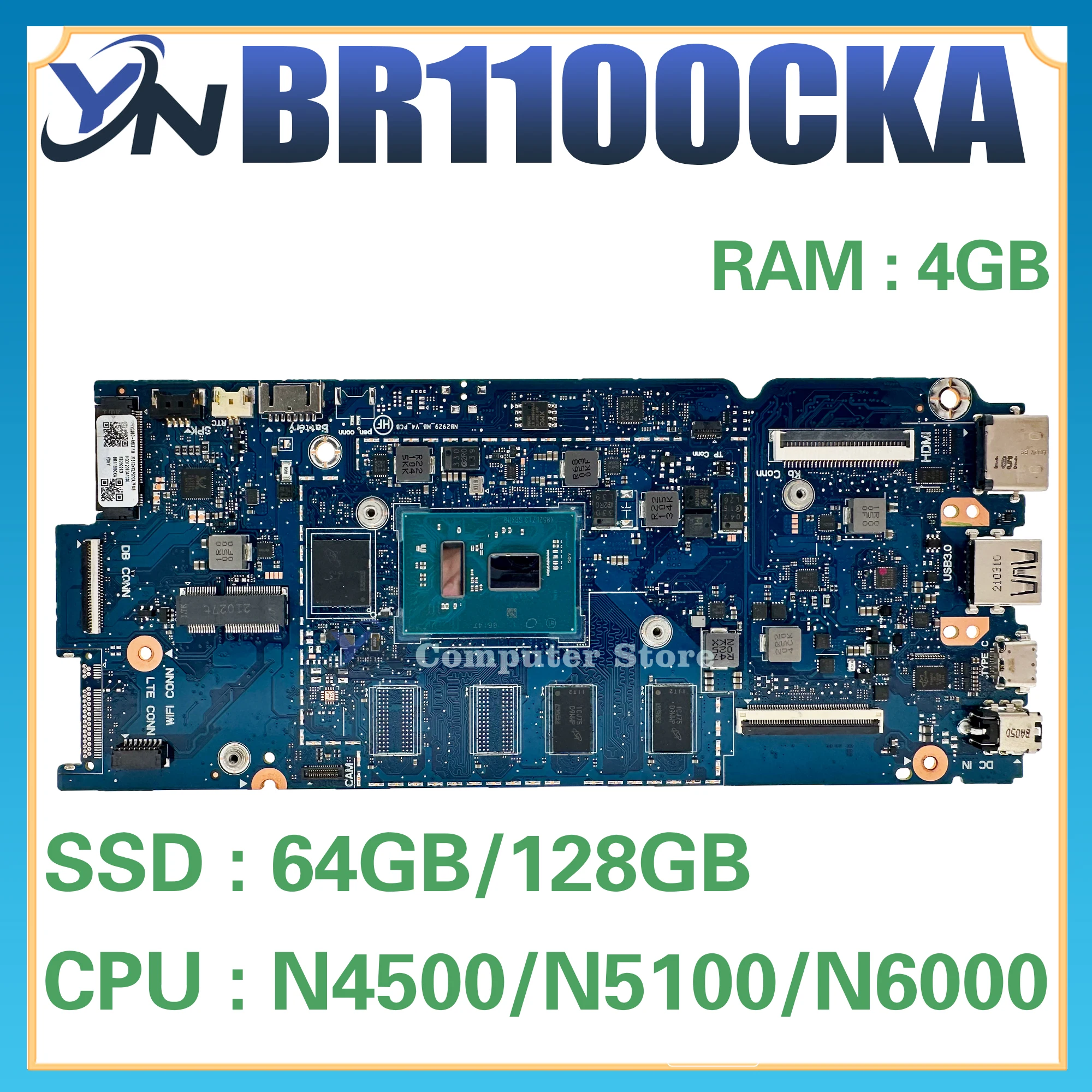Placa base NB2929 para ASUS BR1100CKA BR1100FKA B1100FKA B1100CKA placa base para ordenador portátil N4500 N5100 N6000 prueba de 100% OK - imagen 2
