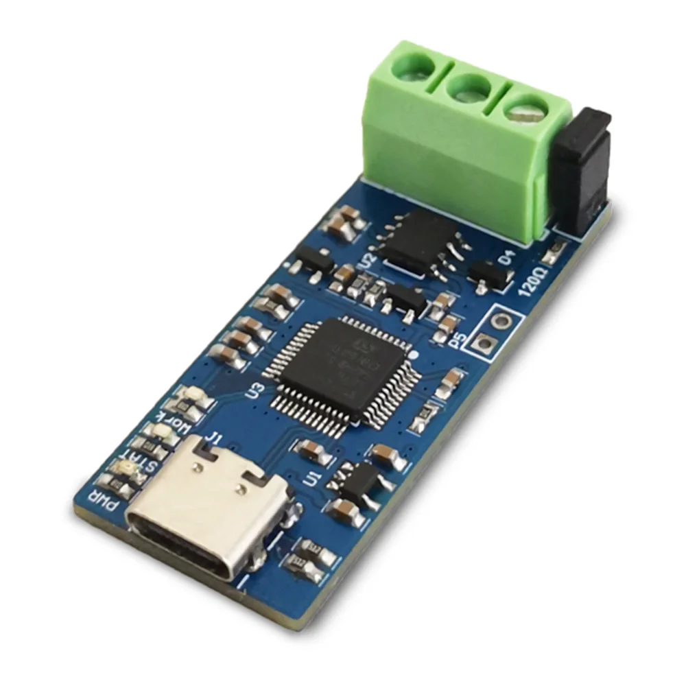 Módulo USB tipo C a CAN compatible con analizador CAN FD Bus V2.0 con LED de 3 colores, microcontrolador de la serie STM32G4 de alto rendimiento - imagen 3