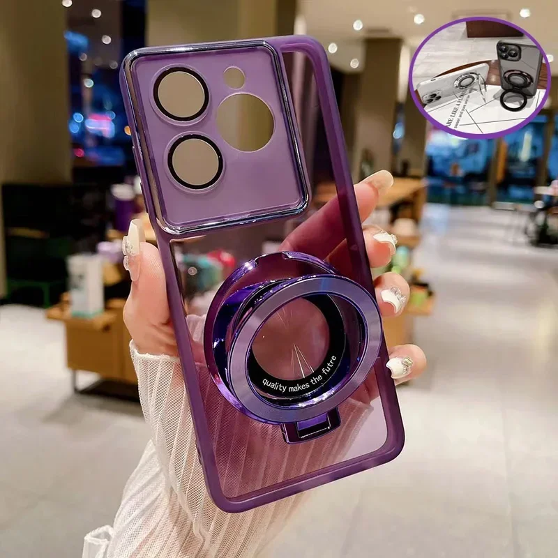 Funda de teléfono con soporte de anillo magnético para Funda Oppo Realme C67 C65 C63 C61 C55 C53 C51 C15 C30S C21 C35 C25 - imagen 3