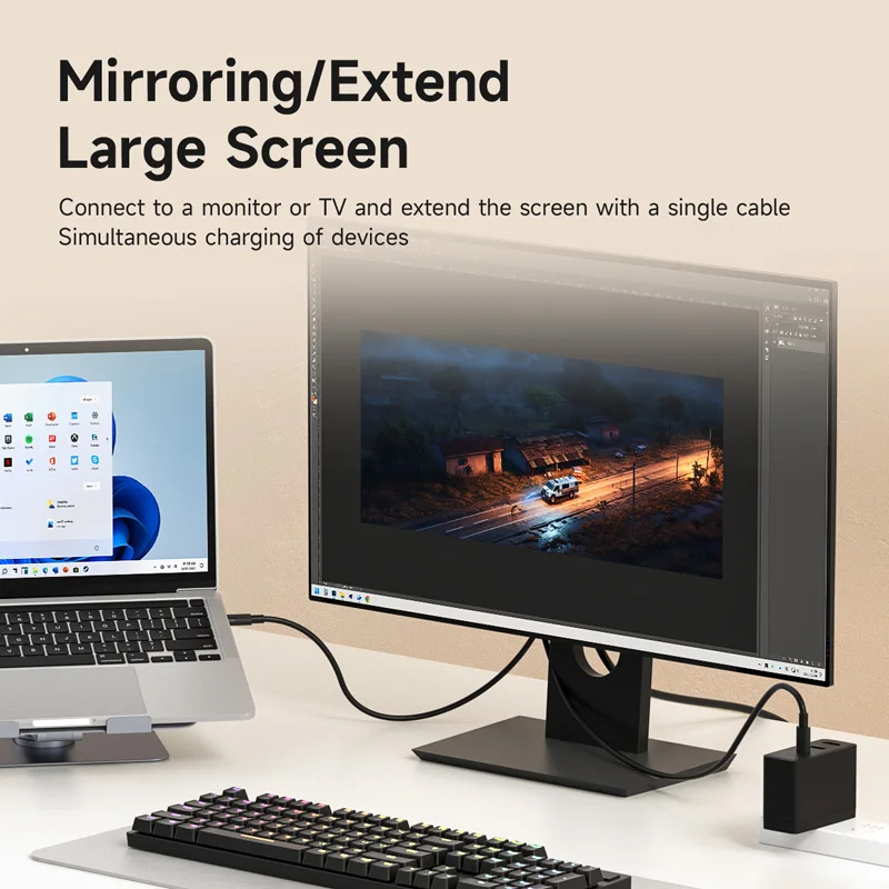 Hagibis Switch Dock para Nintendo Switch/OLED/Switch2 USB C a HDMI Cable adaptador 8K @ 60Hz HDR 100W PD para portátiles SteamDeck ROG - imagen 4