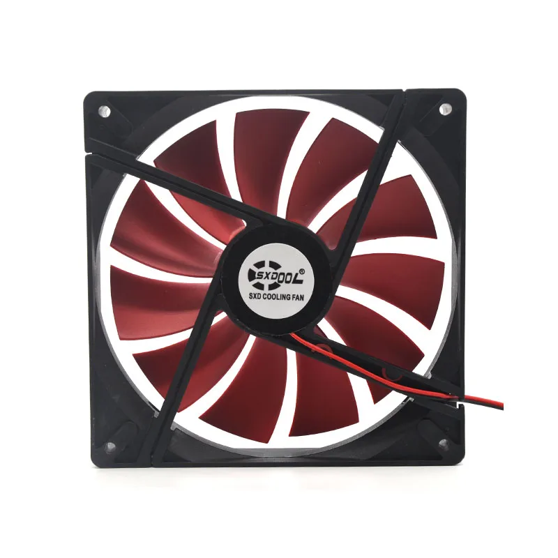 Ventilador de refrigeración de 14cm, 140mm, CC de 12V molex 4D, 140mm, 140x25mm, hoja roja, chasis silencioso, caja de ordenador sin escobillas, ventiladores de refrigeración - imagen 4
