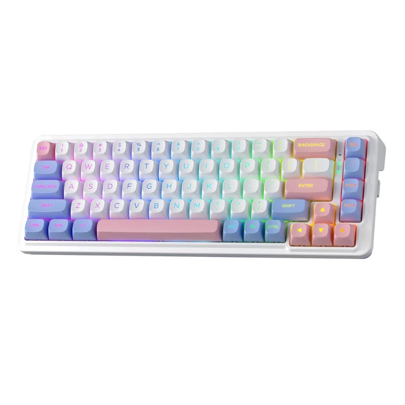 Redragon K709 PRO 65% Junta inalámbrica RGB Gaming 68 teclas Teclado mecánico intercambiable en caliente con amortiguación de ruido de 5 capas