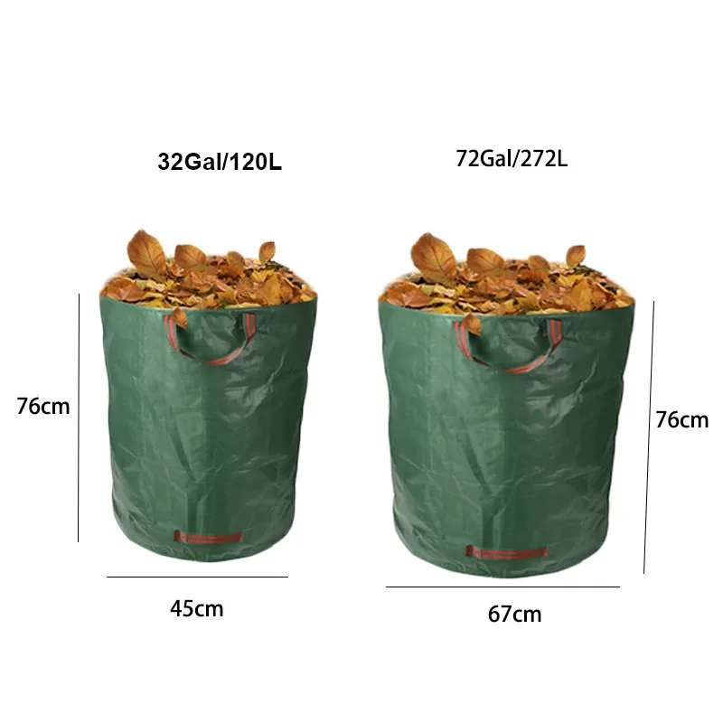 Bolsa de almacenamiento de residuos de jardín de gran capacidad, 32gal, 72gal, bolsa de hojas reutilizable, contenedores de basura plegables, contenedor de recolección - imagen 3