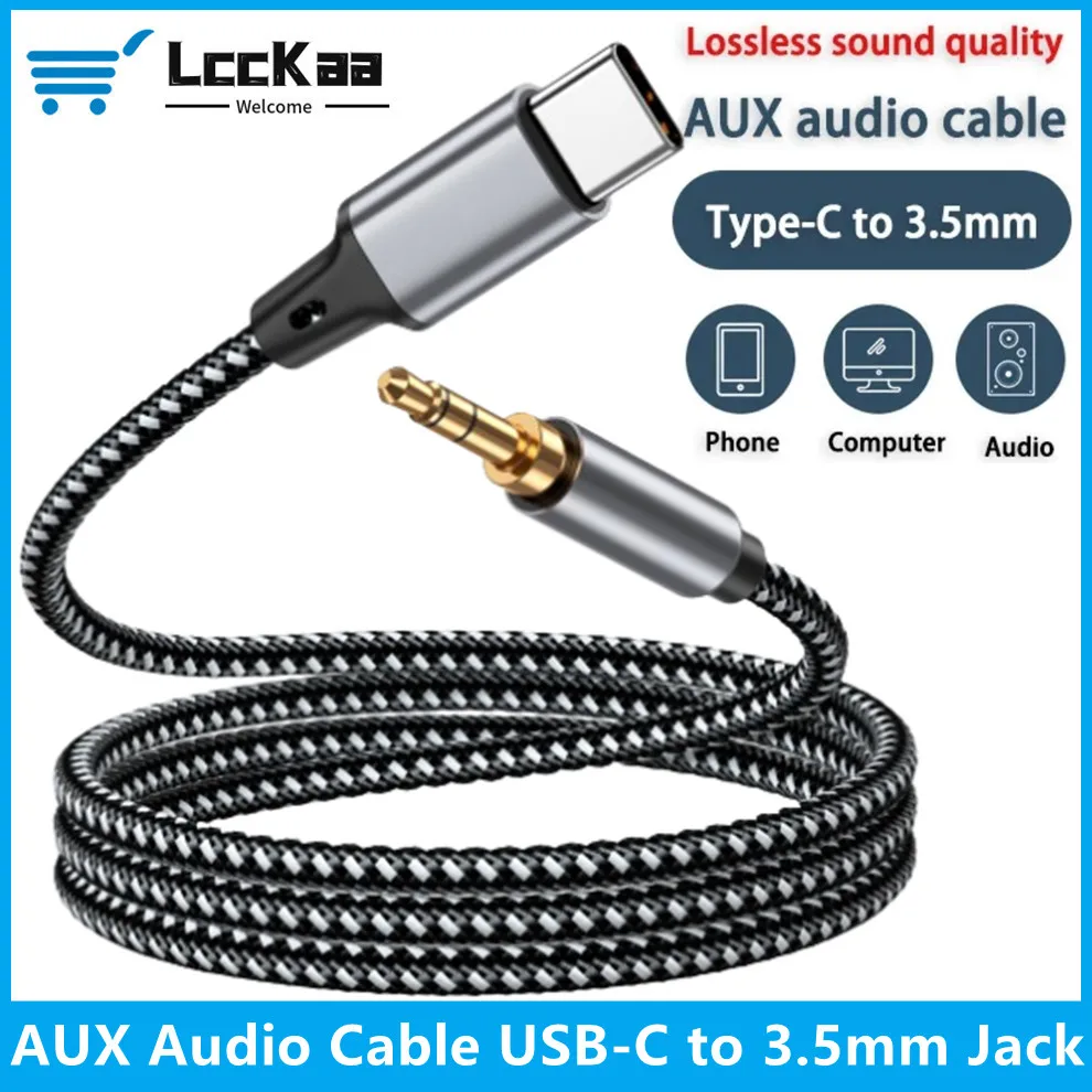 Cable de Audio auxiliar USB tipo C a 3,5mm, adaptador de conector para auriculares, altavoz, Aux para coche para Samsung iPhone15 Xiaomi HUAWEI Cable auxiliar