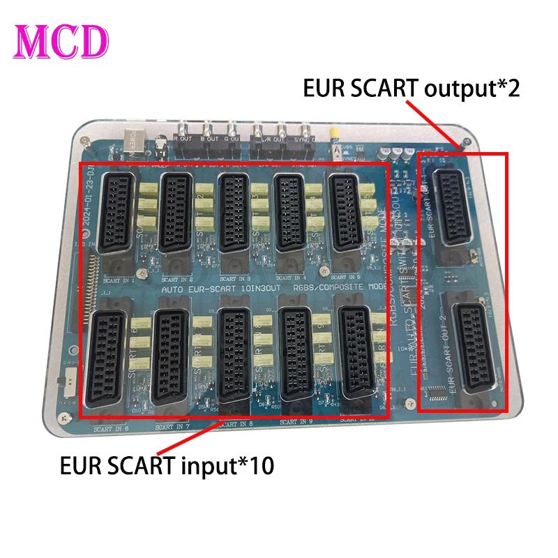 Divisor de Scart de la UE 10 en 3 salidas, distribuidor, convertidor de vídeo RGBS automático, placa conmutadora para MD/SFC/PS 123/SSDC/Wii, enchufe de la UE, 2024 nuevos - imagen 5