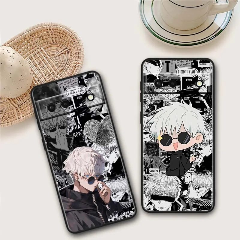 Gojo Satoru Anime funda para Google Pixel 10 9 8 7 9a 8A 7a 6a XL Pro 5G funda de teléfono negra - imagen 2