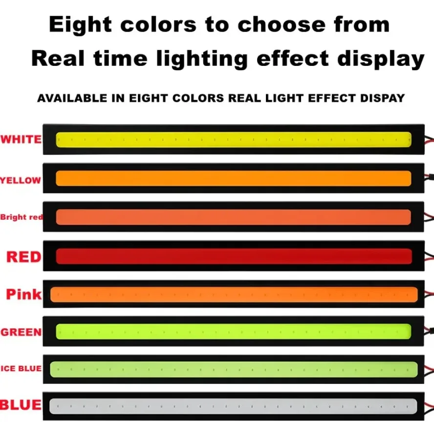 Tira de luces LED Universal para coche, lámpara de estilo para Interior de coche, impermeable, 6 piezas, 17cm, COB, DRL - imagen 3