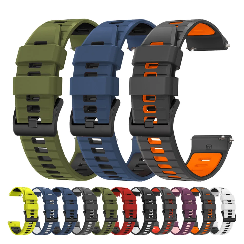 Correa de silicona de 20mm y 22mm para Garmin Vivoactive 4 5/Venu 3 2, correa para HUAWEI GT5/Amazfit GTR/GTS, accesorios para cinturón deportivo - imagen 2