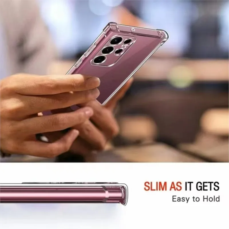 Funda de silicona transparente gruesa a prueba de golpes para Samsung Galaxy S25 S24 S23 S22 S21 S20 FE S25 Plus funda transparente ultrafina - imagen 2