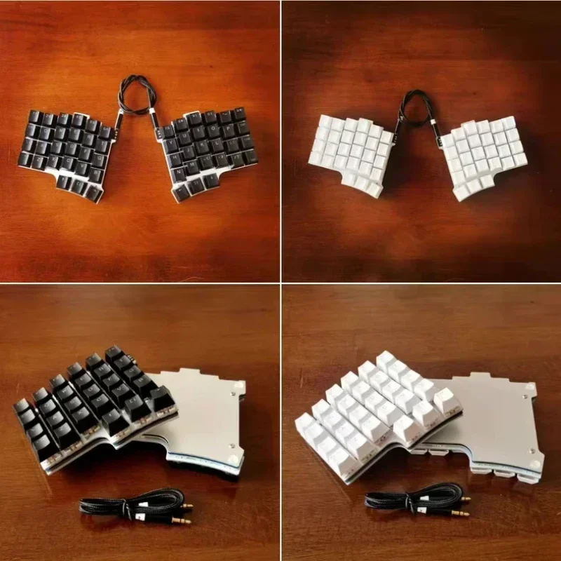 Teclado dividido X9 de 54 teclas, teclado dividido ergonómico de aluminio monomodo con cable personalizado, teclado mecánico que cambia de tecla QMK /VIA - imagen 4