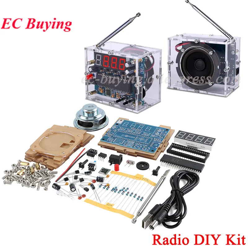 DIY FM montaje de Radio Digital Kit electrónico PCB proyecto de soldadura práctica frecuencia de soldadura 87MHZ-108MHZ TEA5767 IC 5W 8Ω - imagen 2