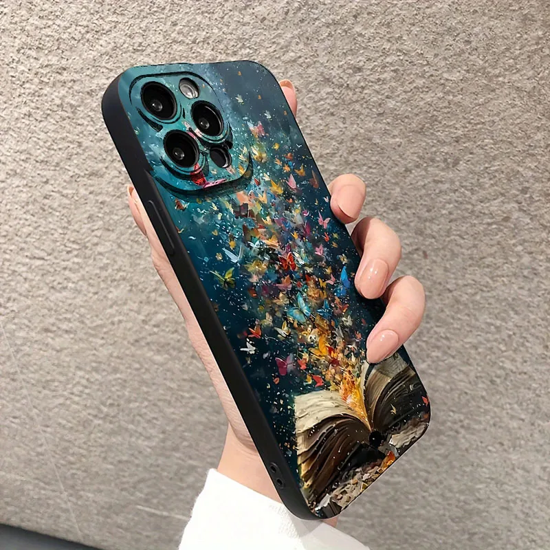 Para Xiaomi Poco F7 F6 F5 5G Funda bonita mariposa gato diseño de estantería Funda de silicona mate para Poco X7 X6 X5 X3 M6 Pro Funda suave - imagen 3