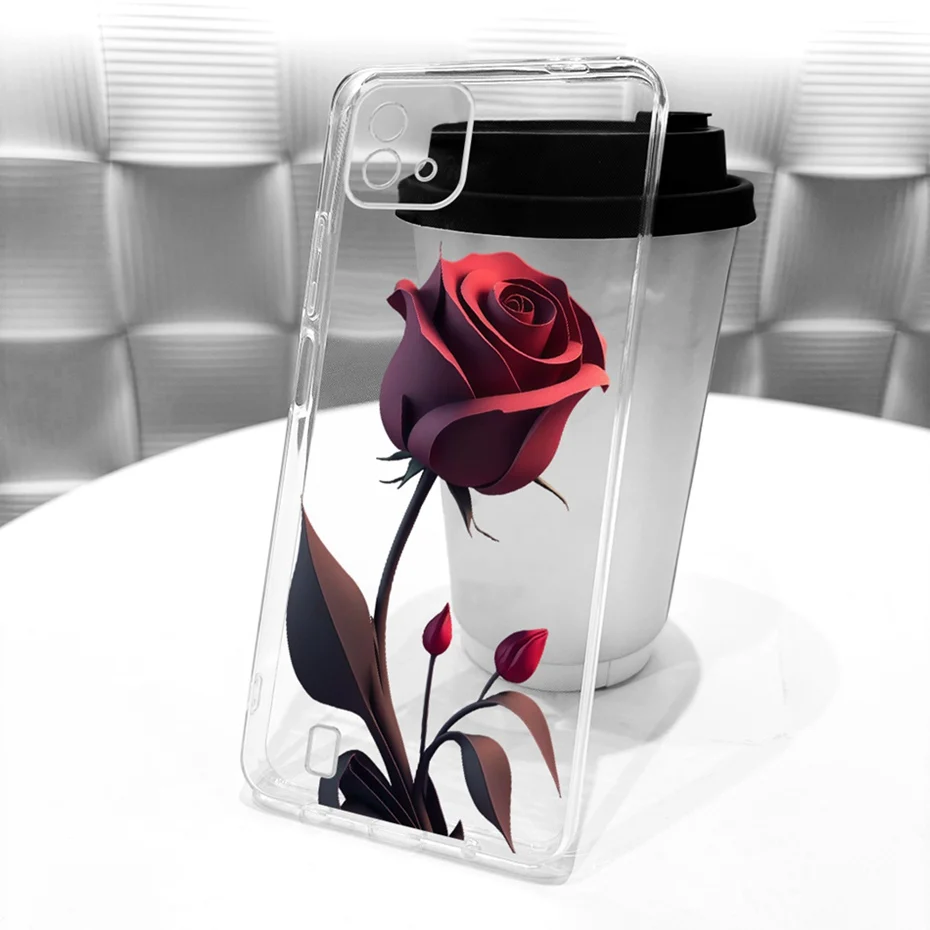 Funda transparente de TPU para Realme C11 (2021) RMX3231, fundas de teléfono con patrón de nuevo estilo para Realme C11 2020 RMX2185, fundas traseras para parachoques - imagen 5