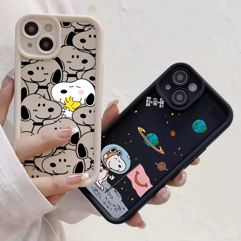 Funda para Xiaomi Redmi Note 14 13 12 Pro Plus 11 12S 11S Redmi 15C 15 14C 13C 12C 10C A5 dibujos animados astronauta Snoopy carcasa de silicona - imagen 2