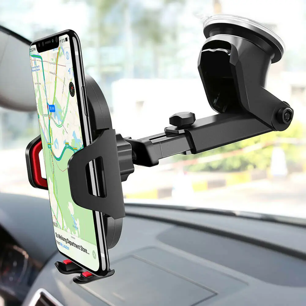 Soporte universal para coche 360 ° Parabrisas giratorio Soporte para teléfono móvil Soporte para teléfono con brazo retráctil con ventosa para iPhone Samsung - imagen 2