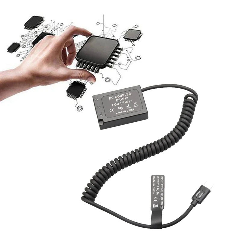 Acoplador simulado de ACK-E18 LP-E17 para cámara, adaptador de batería para Canon 850D, 800D, 760D, 750D, 77D, T6I, T6S, T7I, X9I, RP, piezas - imagen 5