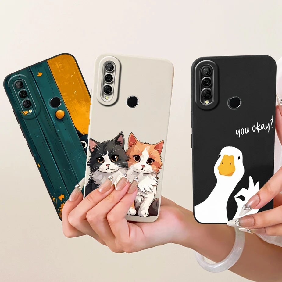 Para Huawei Y6p Y7p funda lindo conejo nueva cubierta pintada de dibujos animados suave TPU funda de teléfono para Huawei Y7p Y 6p HuaweiY6p HuaweiY7p parachoques - imagen 3