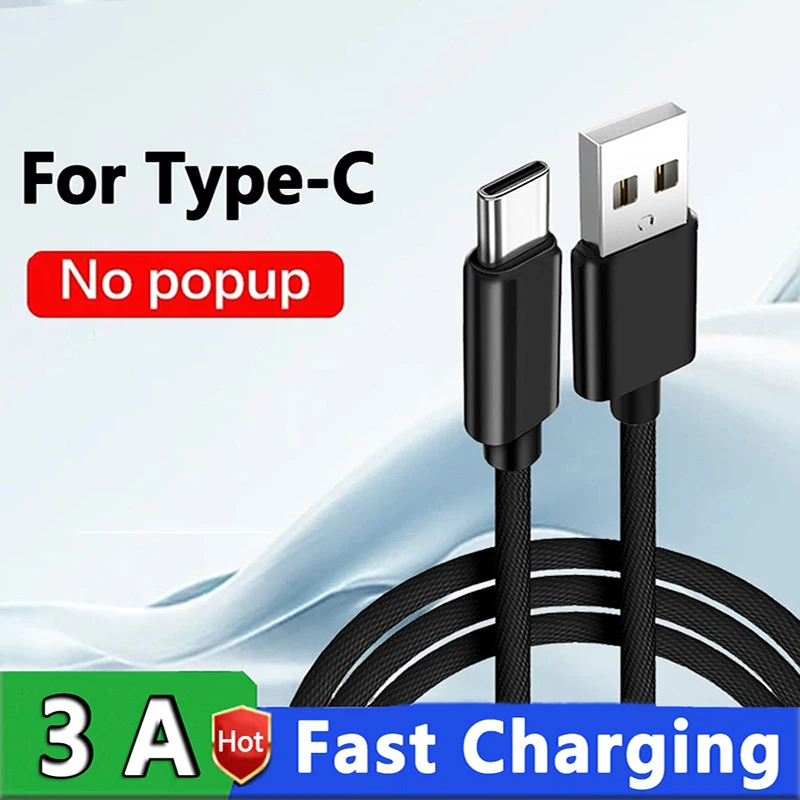 Cable cargador de Cable trenzado de nailon USB A a tipo C Cable de sincronización de fecha 3A carga rápida para teléfono móvil Samsung Huawei Android USB C - imagen 4