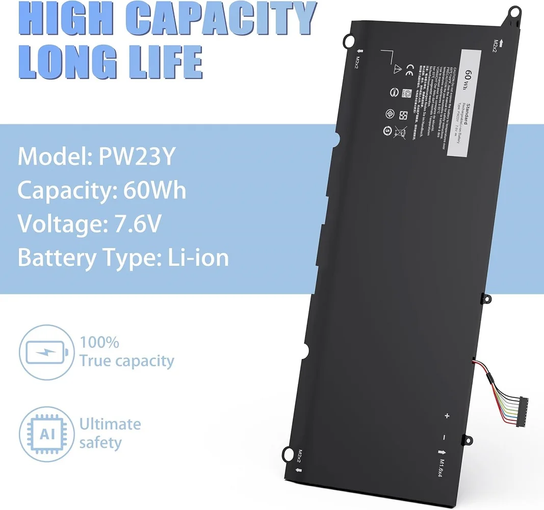 SKOWER 60Wh PW23Y batería del ordenador portátil para Dell XPS 13 9360 9360-D1605T/D1609G/D1705G/D1505G/D1805TG RNP72 TP1GT - imagen 4