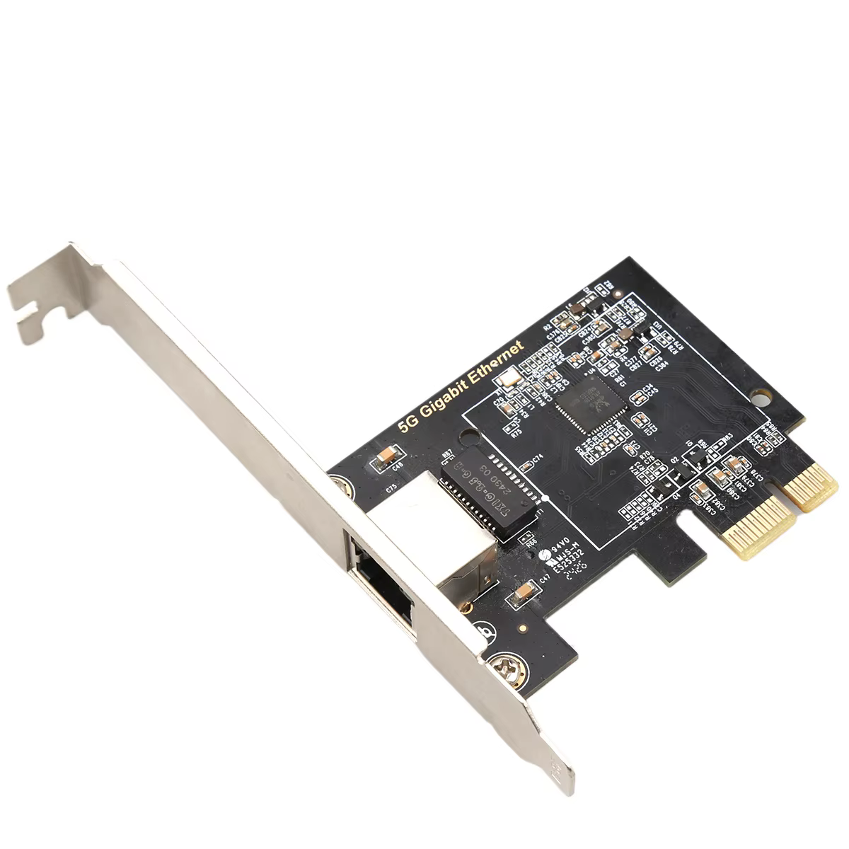 Tarjeta Lan PCIe3.1 1X 5G, tarjeta de red PCIe de puerto único de 5Gbps, proporciona velocidades de red múltiple, Gigabit Ethernet, compatible con PXE y WOL - imagen 3