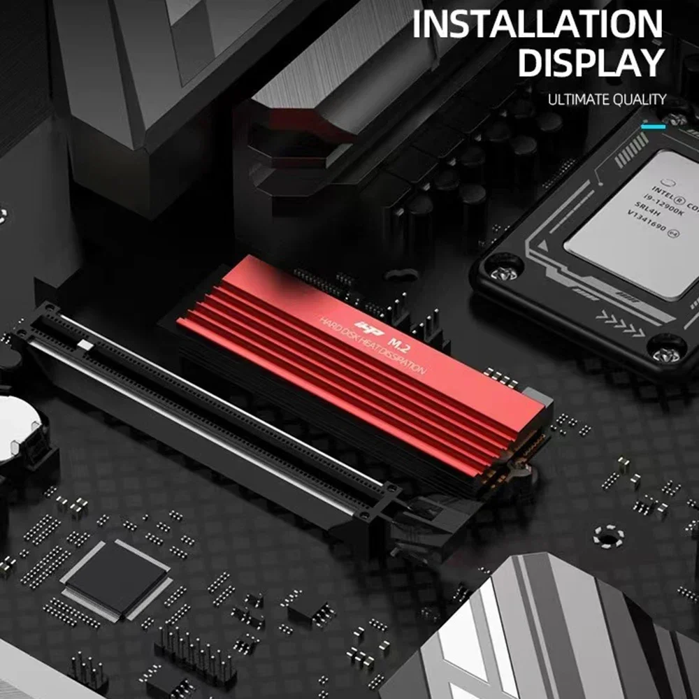 Disipador de calor M.2 SSD NVMe, disipador de calor de disco duro M2 2280 SSD, radiador de aluminio con almohadilla térmica para PC de escritorio PCIE 2280 SSD - imagen 3