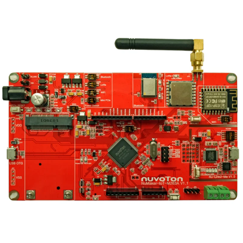 Placa de desarrollo NuMaker-IoT-M263A para conectividad IoT y desarrollo de sistemas integrados