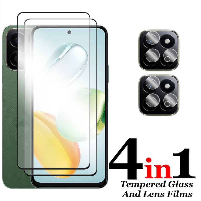 6 en 1 para Honor X7c 4G vidrio para Honor X7c vidrio templado 2.5D cubierta completa pegamento Protector de pantalla para Honor X7c 4G película de lente - imagen 3
