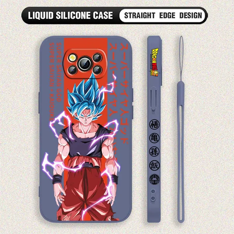Moda d-dragon Ball Saiyan para Xiaomi Poco X6 X5 X4 X3 M6 M5 M3 F6 F5 F4 F3 GT Pro 5G cubierta de la caja del teléfono de la cuerda izquierda líquida - imagen 5