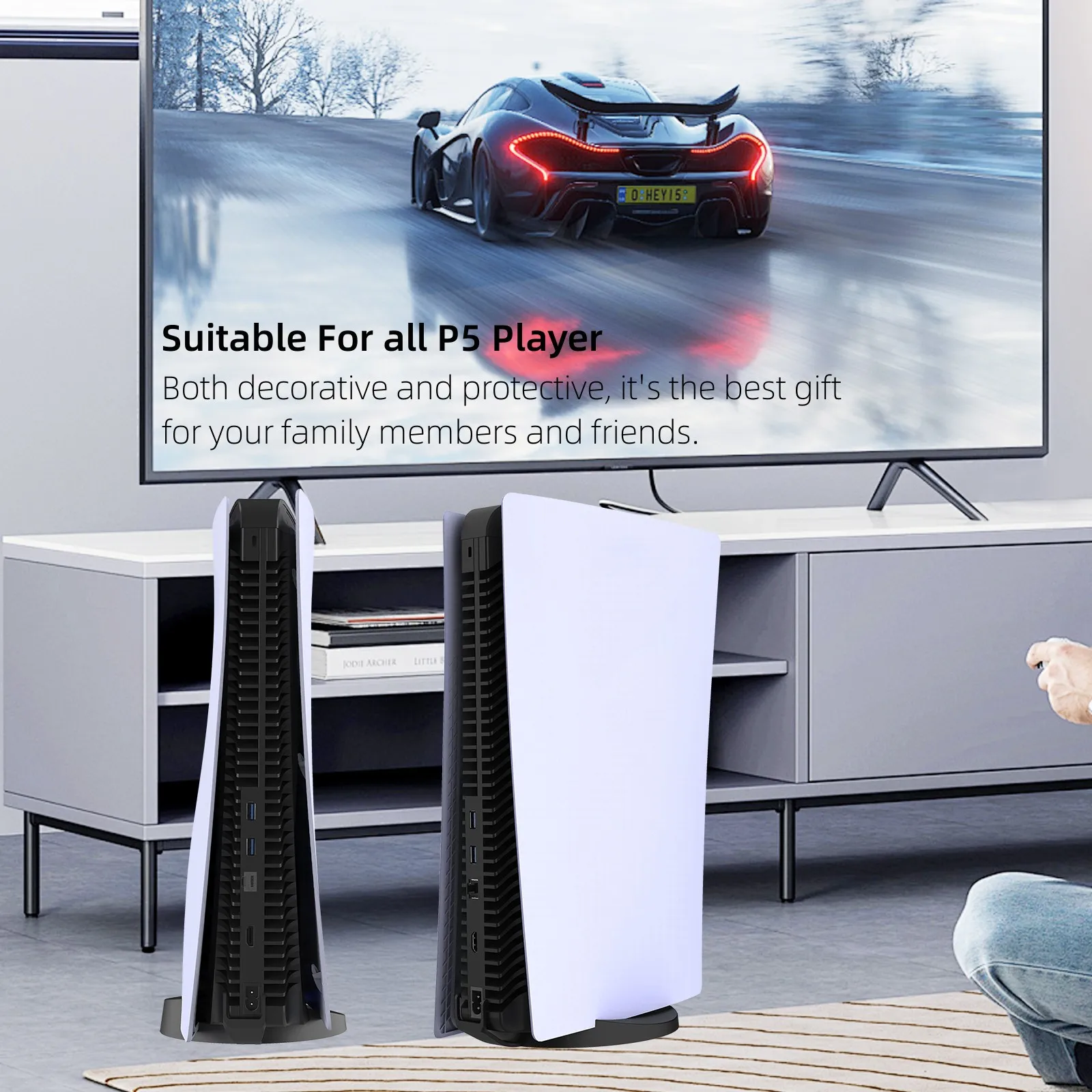 Cubierta inferior superior de repuesto para consola ps5, placa frontal blanca, carcasa de piel Compatible con versión de disco de consola ps5 - imagen 4