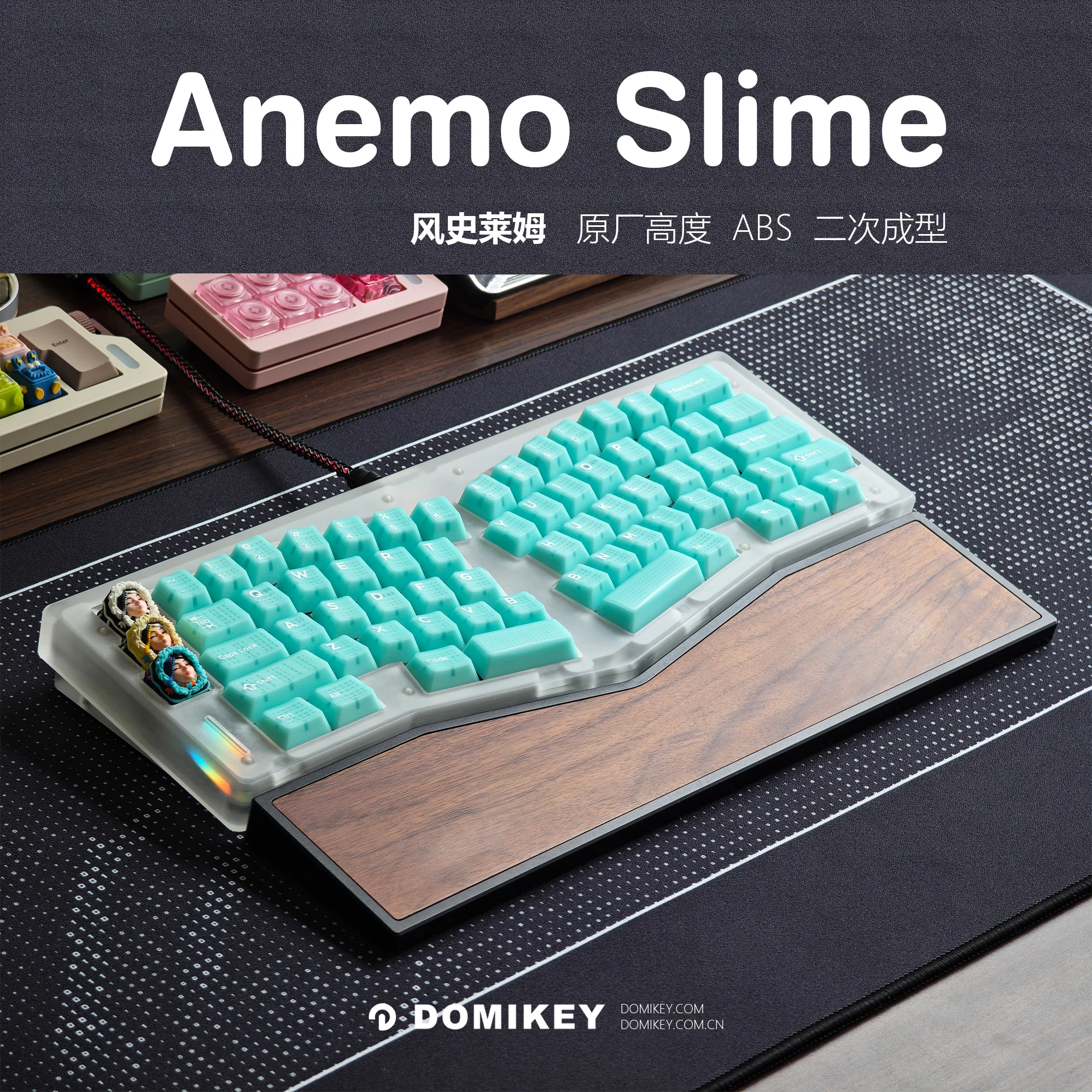 Hifox x Domikey Anemo Slime Cherry Profile ABS Doubleshots Juego de teclas para teclado BM60 CSTC75 BM65 BM68 XD60  - imagen 2
