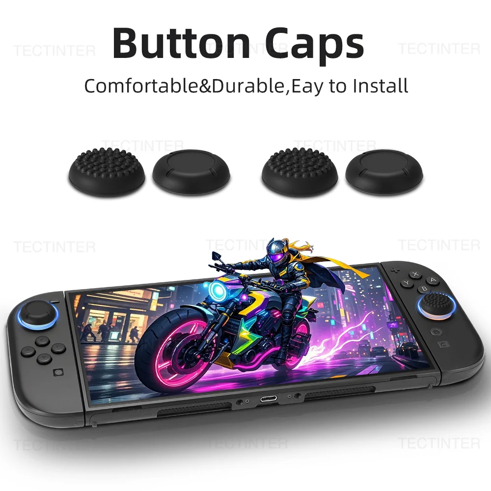 Kit a prueba de polvo para consola de juegos NS Switch 2, pegatina de piel, filtro de polvo, juego protector de malla, tapa de agarre de palanca de pulgar de silicona, tapón antipolvo - imagen 3