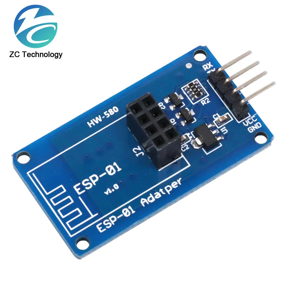 Módulo adaptador inalámbrico WiFi ESP8266, serie ESP-01, 3,3 V, 5V, Esp01, Breakout, adaptadores PCB, Compatible con Arduino - imagen 2