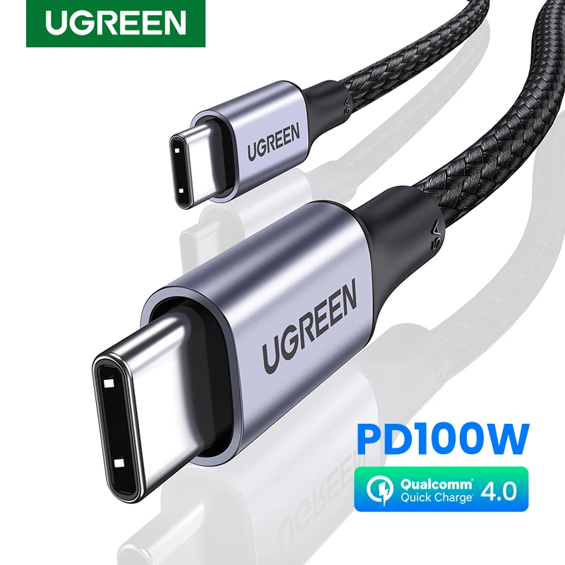 Ugreen-Cable USB tipo C a USB C para Samsung Galaxy S9 PD, cargador rápido de 100W, compatible con Macbook, carga rápida 4,0